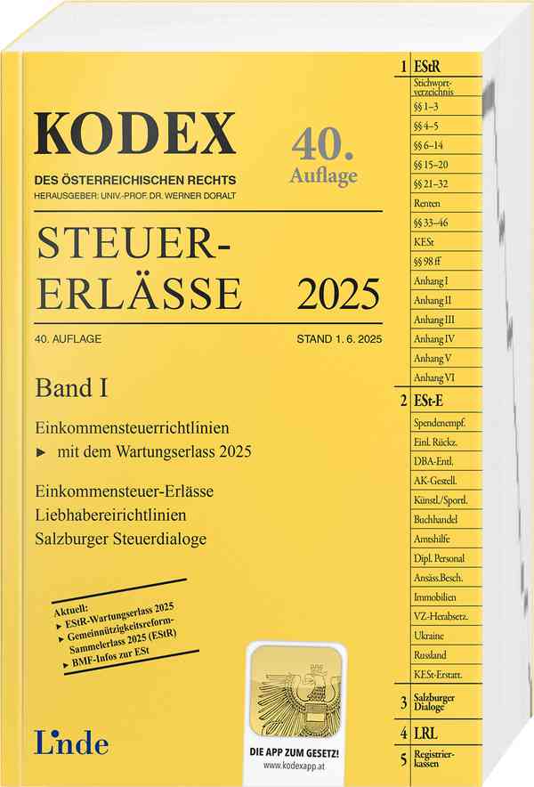 Kodex: Steuer-Erlässe 2025 - BAND I