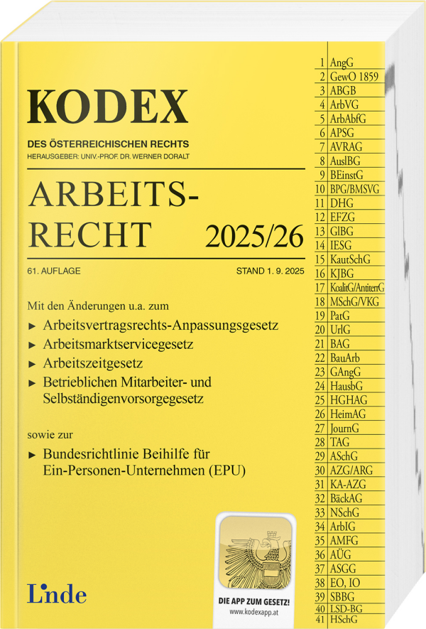 Kodex: Arbeitsrecht 2025/26