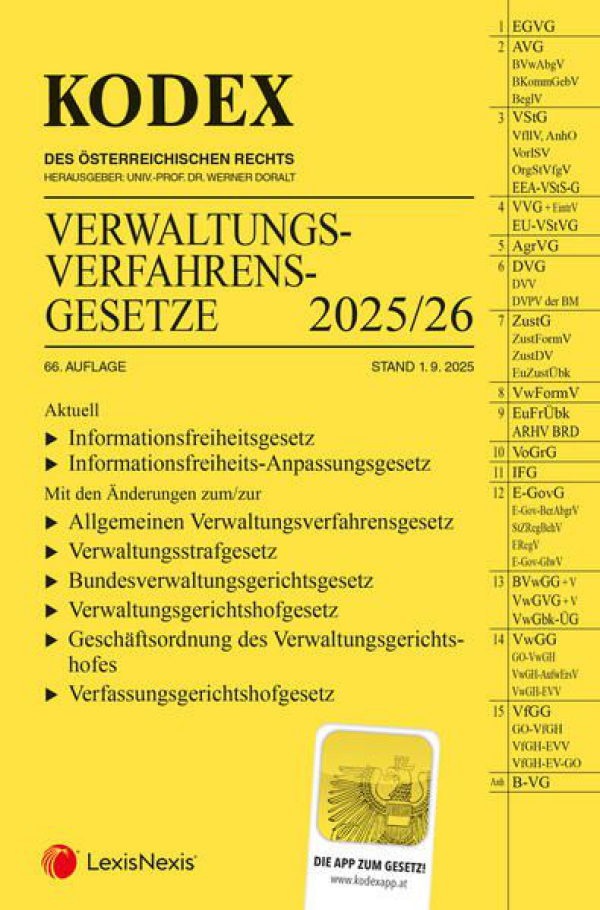 Kodex - Verwaltungsverfahrensgesetze 2025/26