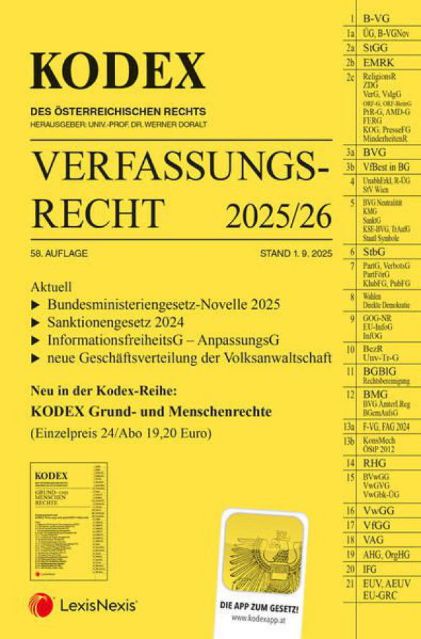 Kodex: Verfassungsrecht 2025/26 – ÖH JKU Shop