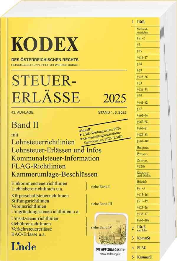 Kodex: Steuer-Erlässe 2025 - BAND II