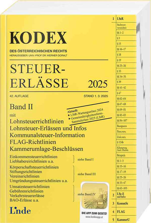 Kodex: Steuer-Erlässe 2025 - BAND II