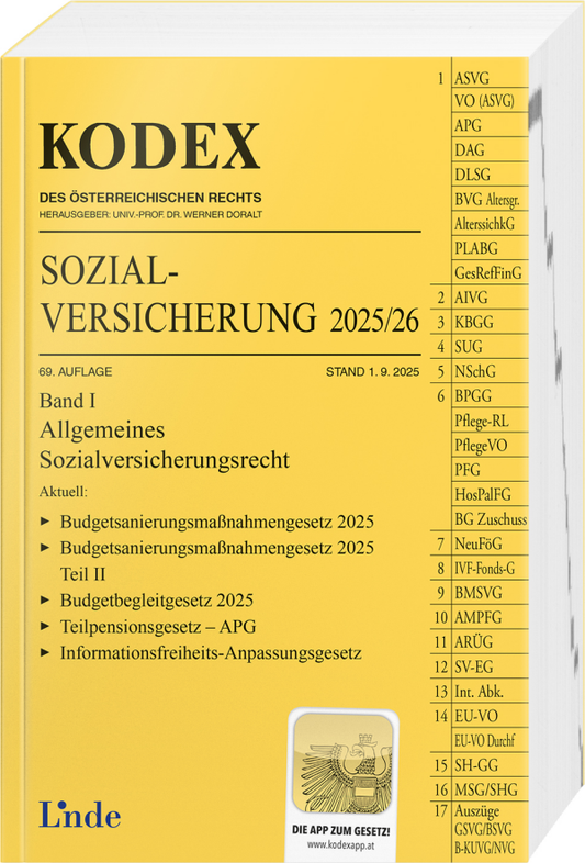 Kodex Sozialversicherung Band I (2025/26)