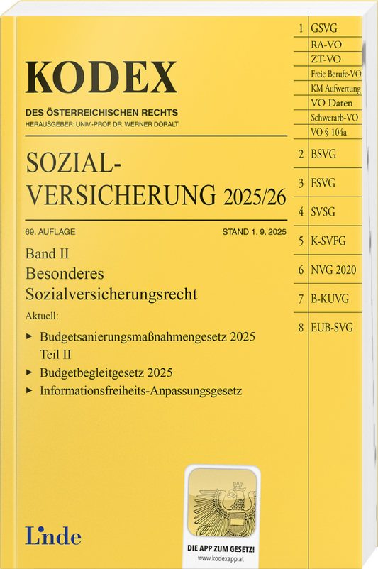 Kodex Sozialversicherung Band II (2025/26)