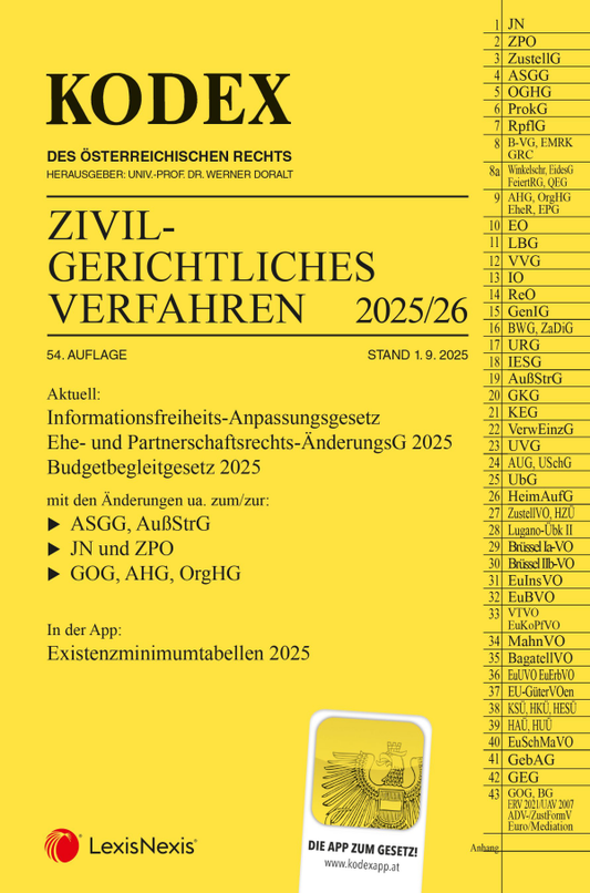 Kodex - Zivilgerichtliches Verfahren (2025/26)