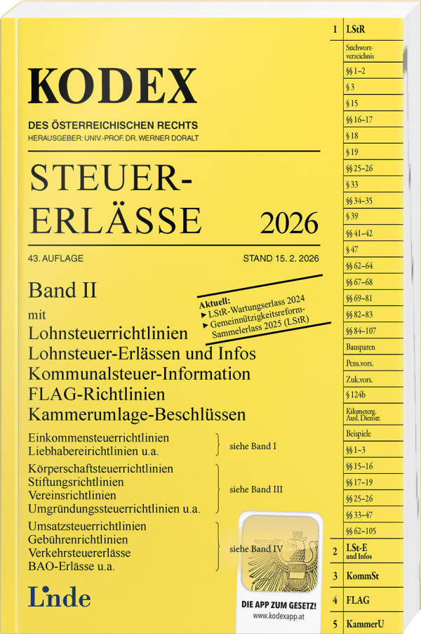 Kodex: Steuer-Erlässe 2026 - BAND II