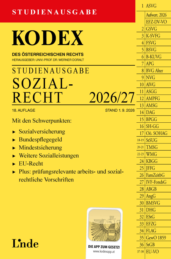 Kodex: Sozialrecht 2026/27 - STUDIENAUSGABE