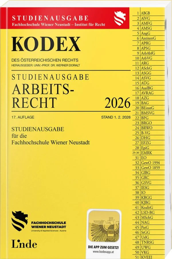 Kodex: Arbeitsrecht 2026 - STUDIENAUSGABE