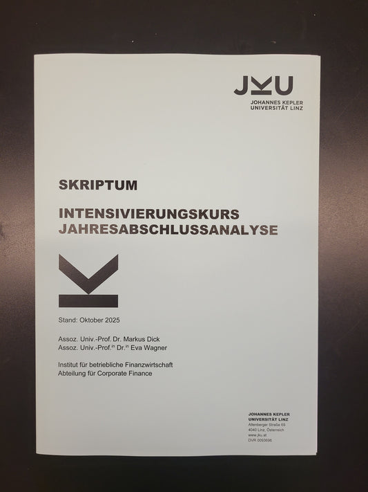 Skript - Intensivierungskurs Jahresabschlussanalyse*