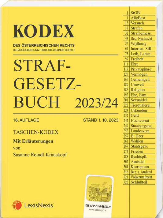 Kodex - Strafgesetzbuch komm. Taschenausgabe (2022/23) 15. Auflage