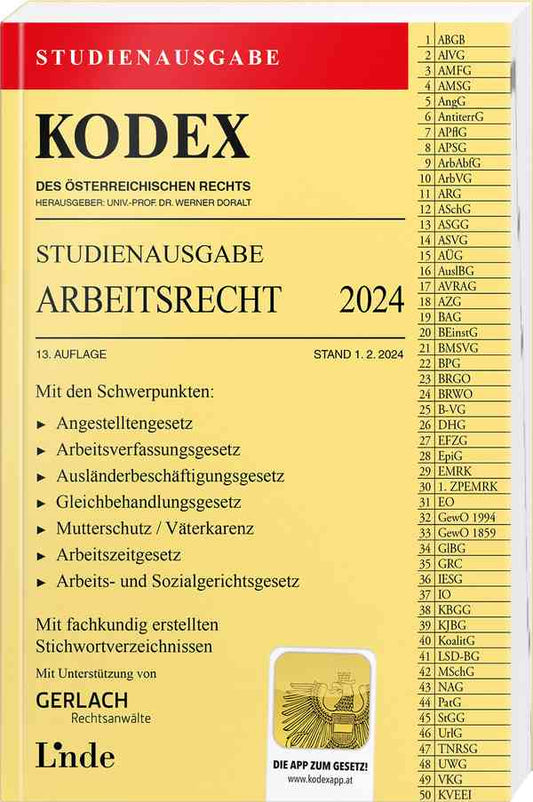 Kodex Arbeitsrecht - Studienausgabe (2024/25)