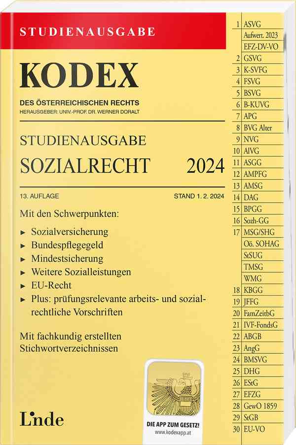 Kodex - Sozialrecht Studienausgabe (2024/25)